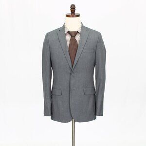 NWOT Calvin Klein 38R Gray Solid 2-Button Sport Coat Blazer Jacket G859